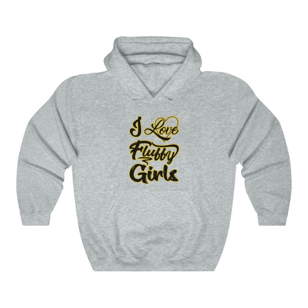I love Fluffy Girls Unisex Heavy Blend™ Hooded Sweatshirt Hoodie Printify Ash S 