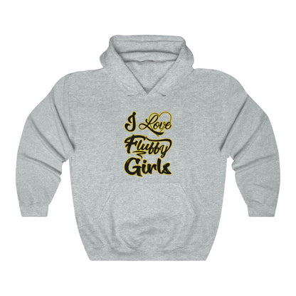 I love Fluffy Girls Unisex Heavy Blend™ Hooded Sweatshirt Hoodie Printify Ash S 