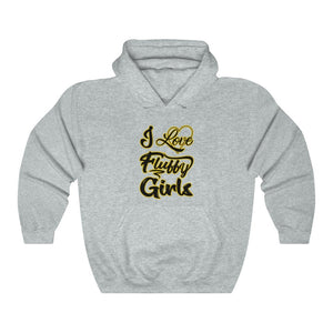 I love Fluffy Girls Unisex Heavy Blend™ Hooded Sweatshirt Hoodie Printify Ash S 