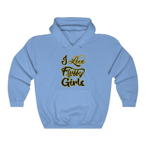 I love Fluffy Girls Unisex Heavy Blend™ Hooded Sweatshirt Hoodie Printify Carolina Blue L 