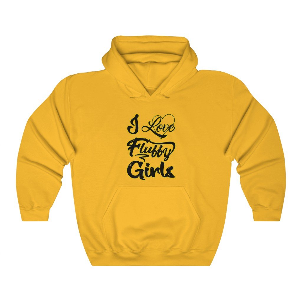 I love Fluffy Girls Unisex Heavy Blend™ Hooded Sweatshirt Hoodie Printify Gold S 