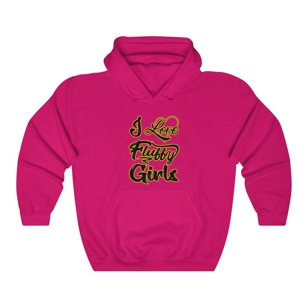 I love Fluffy Girls Unisex Heavy Blend™ Hooded Sweatshirt Hoodie Printify Heliconia S 