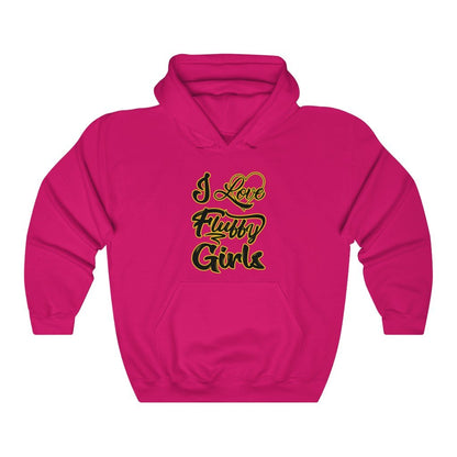 I love Fluffy Girls Unisex Heavy Blend™ Hooded Sweatshirt Hoodie Printify Heliconia S 