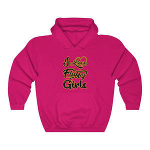 I love Fluffy Girls Unisex Heavy Blend™ Hooded Sweatshirt Hoodie Printify Heliconia S 
