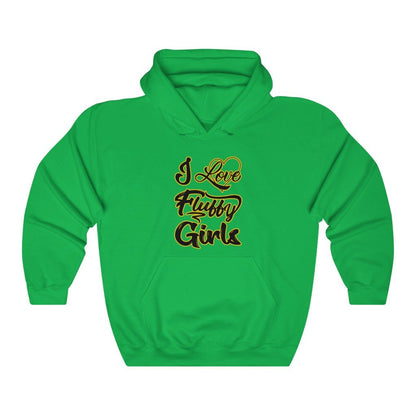 I love Fluffy Girls Unisex Heavy Blend™ Hooded Sweatshirt Hoodie Printify Irish Green S 