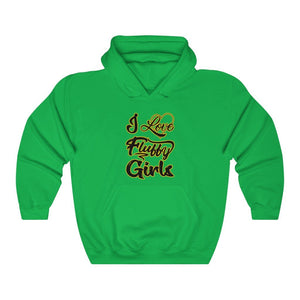 I love Fluffy Girls Unisex Heavy Blend™ Hooded Sweatshirt Hoodie Printify Irish Green S 