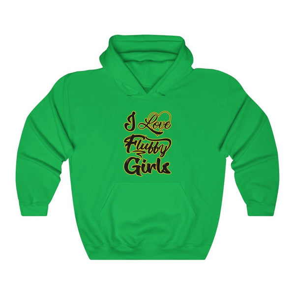 I love Fluffy Girls Unisex Heavy Blend™ Hooded Sweatshirt Hoodie Printify Irish Green S 