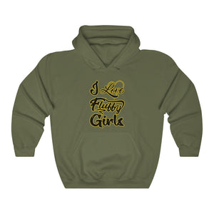 I love Fluffy Girls Unisex Heavy Blend™ Hooded Sweatshirt Hoodie Printify Military Green S 