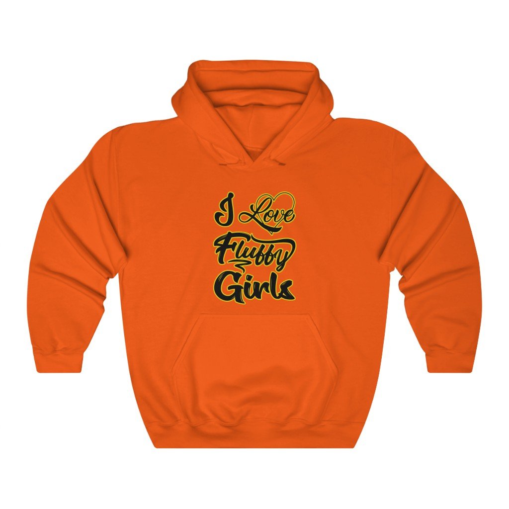I love Fluffy Girls Unisex Heavy Blend™ Hooded Sweatshirt Hoodie Printify Orange S 