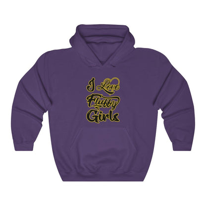 I love Fluffy Girls Unisex Heavy Blend™ Hooded Sweatshirt Hoodie Printify Purple S 