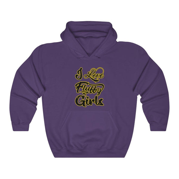 I love Fluffy Girls Unisex Heavy Blend™ Hooded Sweatshirt Hoodie Printify Purple S 