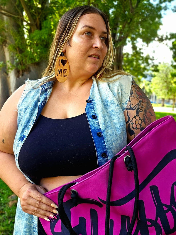 I Love Me Cut Out Wooden Earring My Beautiful Fluff 