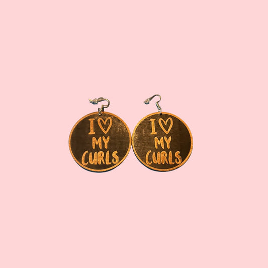 I Love My Curves Wooden Earrings jewelry My Beautiful Fluff 