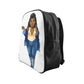 Lady in Blue Backpack Bags Printify 