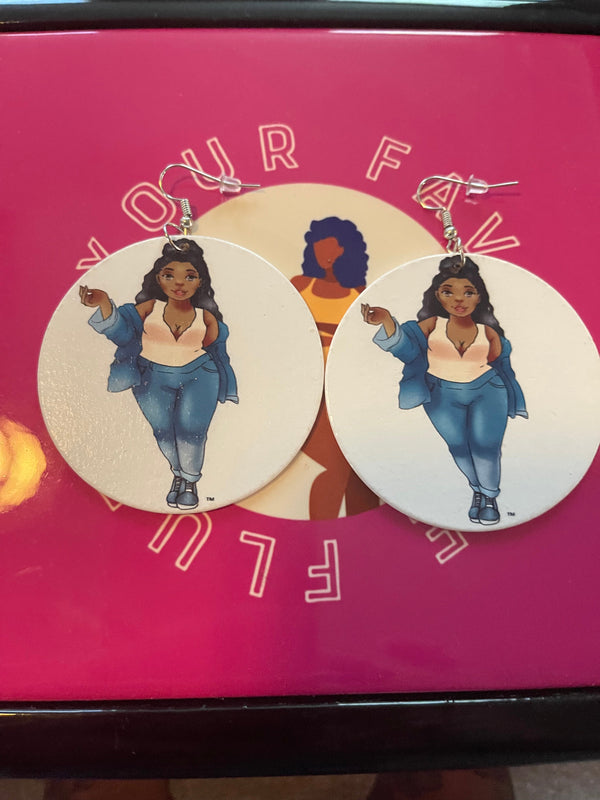 Lady in Blue Earrings My Beautiful Fluff 