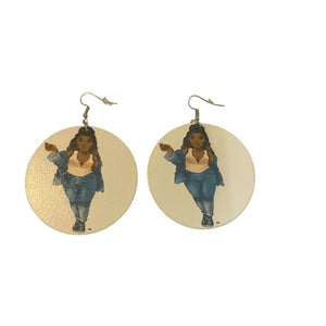 Lady in Blue Earrings My Beautiful Fluff 