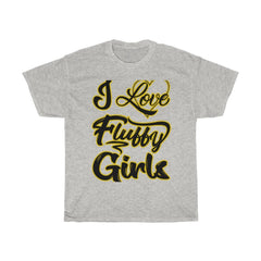 Men’s Round Neck I love Fluffy Girls Heavy Cotton Tee T-Shirt Printify Ash S 