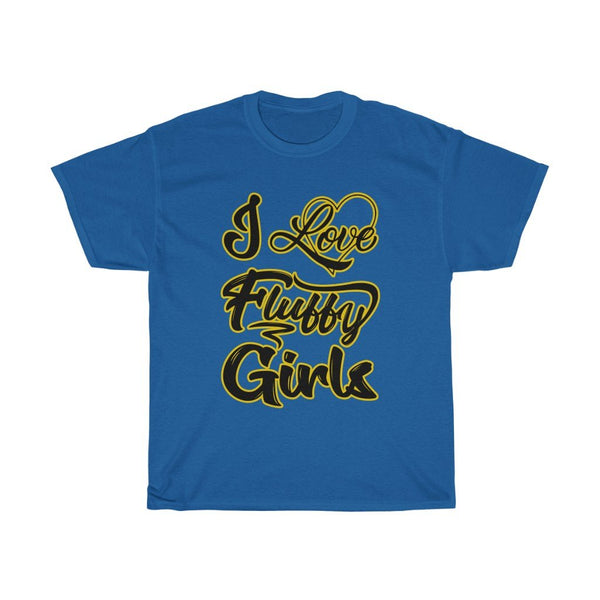 Men’s Round Neck I love Fluffy Girls Heavy Cotton Tee T-Shirt Printify Royal S 