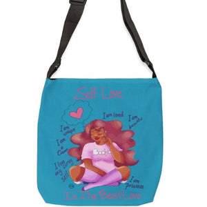 My Beautiful Fluff Adjustable Tote Bag in Turquoise Bags Printify 