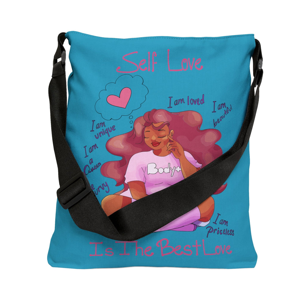 My Beautiful Fluff Adjustable Tote Bag in Turquoise Bags Printify 