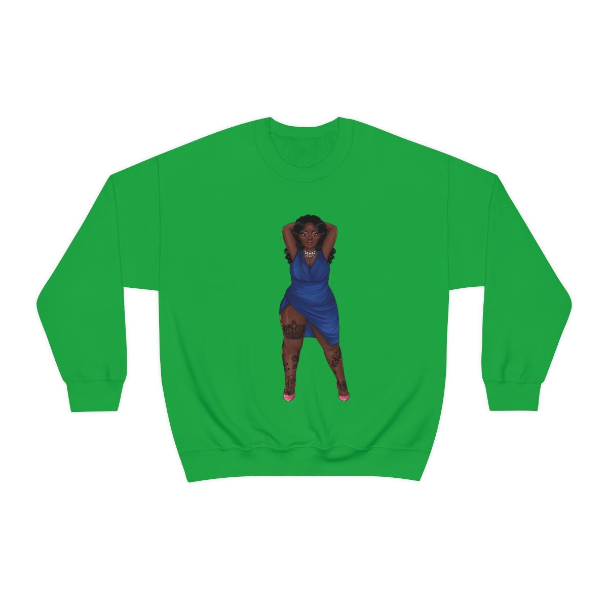 My Beautiful Fluff Show Off Your Fluff Kendra Unisex Heavy Blend Crewneck Sweatshirt Sweatshirt Printify S Irish Green 