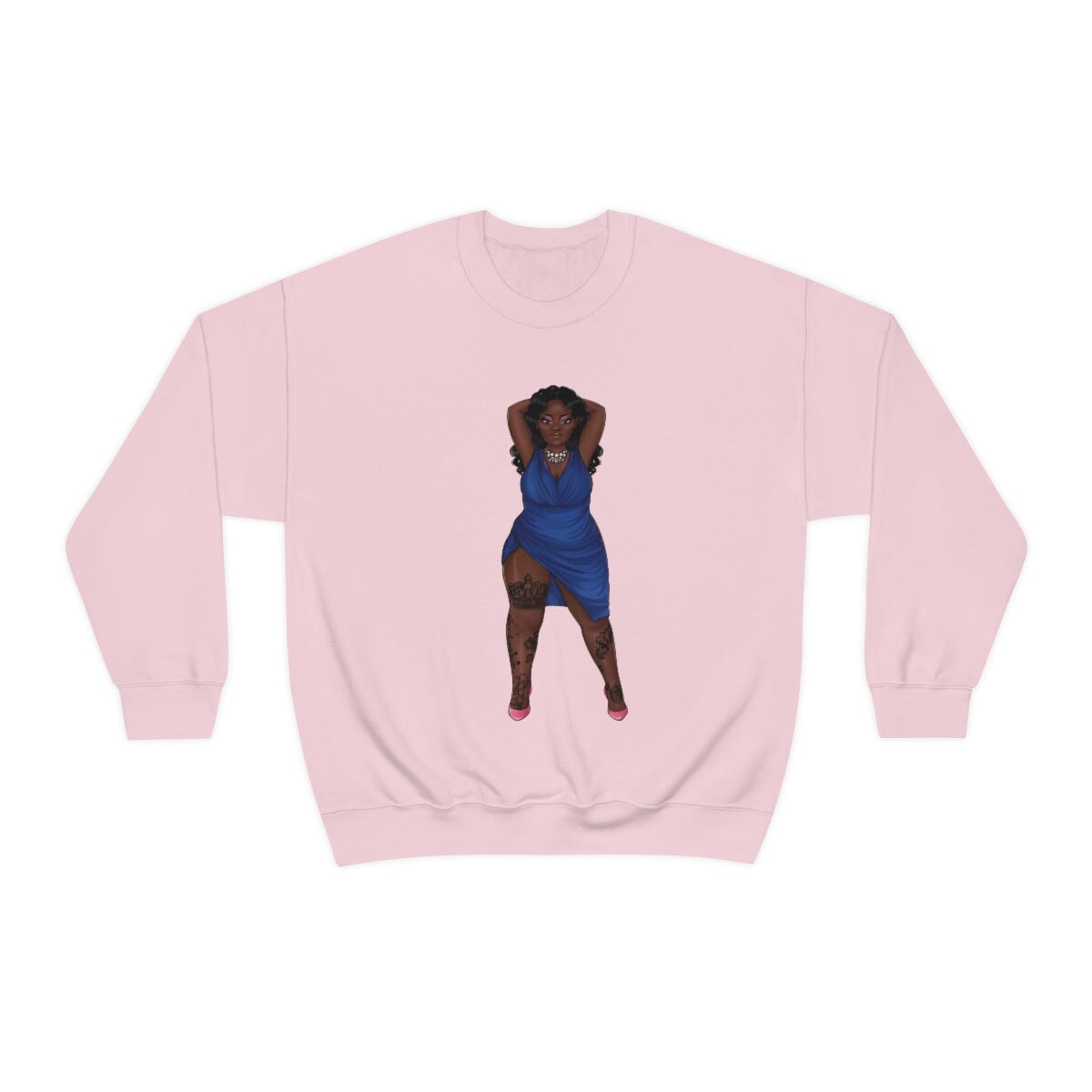 My Beautiful Fluff Show Off Your Fluff Kendra Unisex Heavy Blend Crewneck Sweatshirt Sweatshirt Printify S Light Pink 