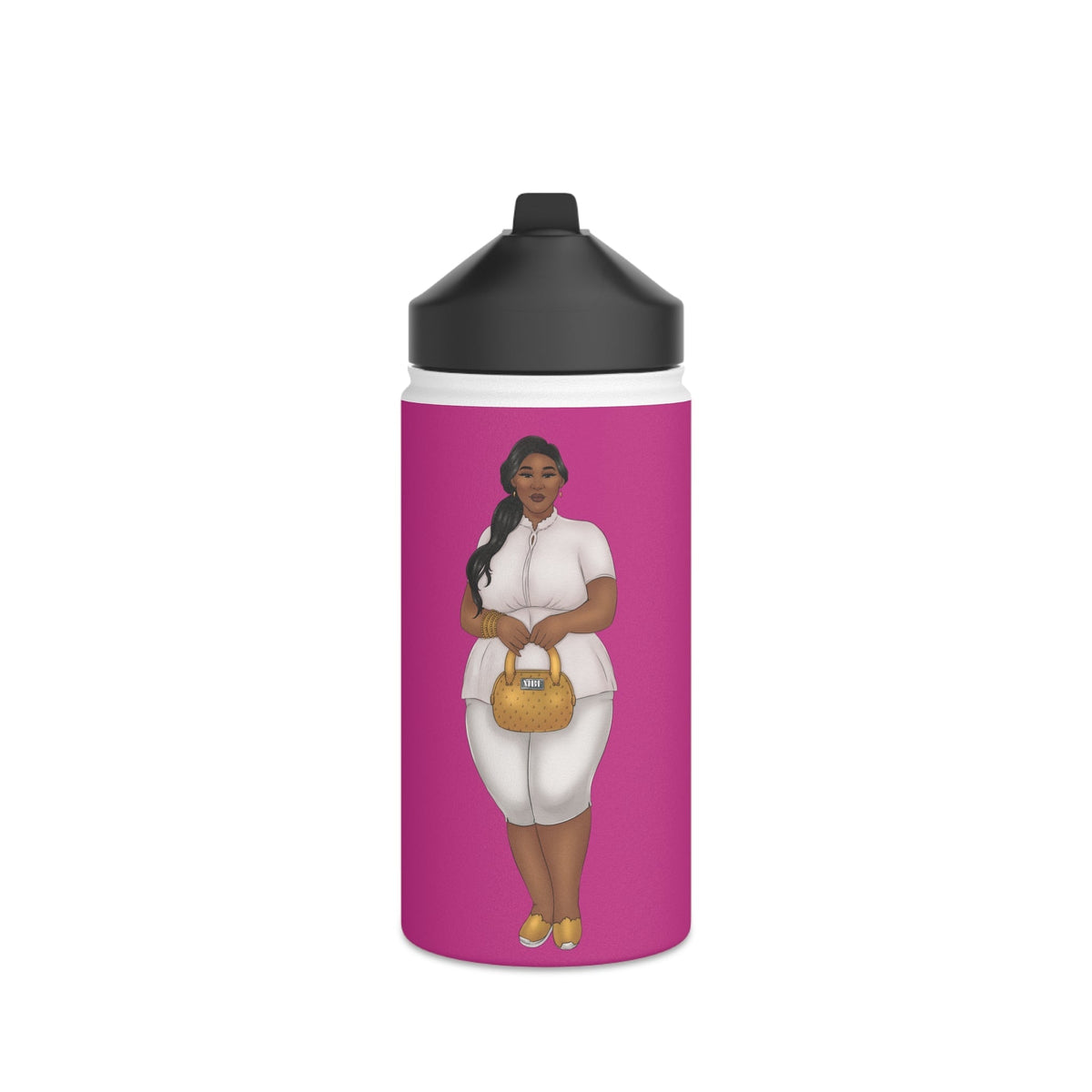 Nicole Stainless Steel Water Bottle Mug Printify 12oz White 
