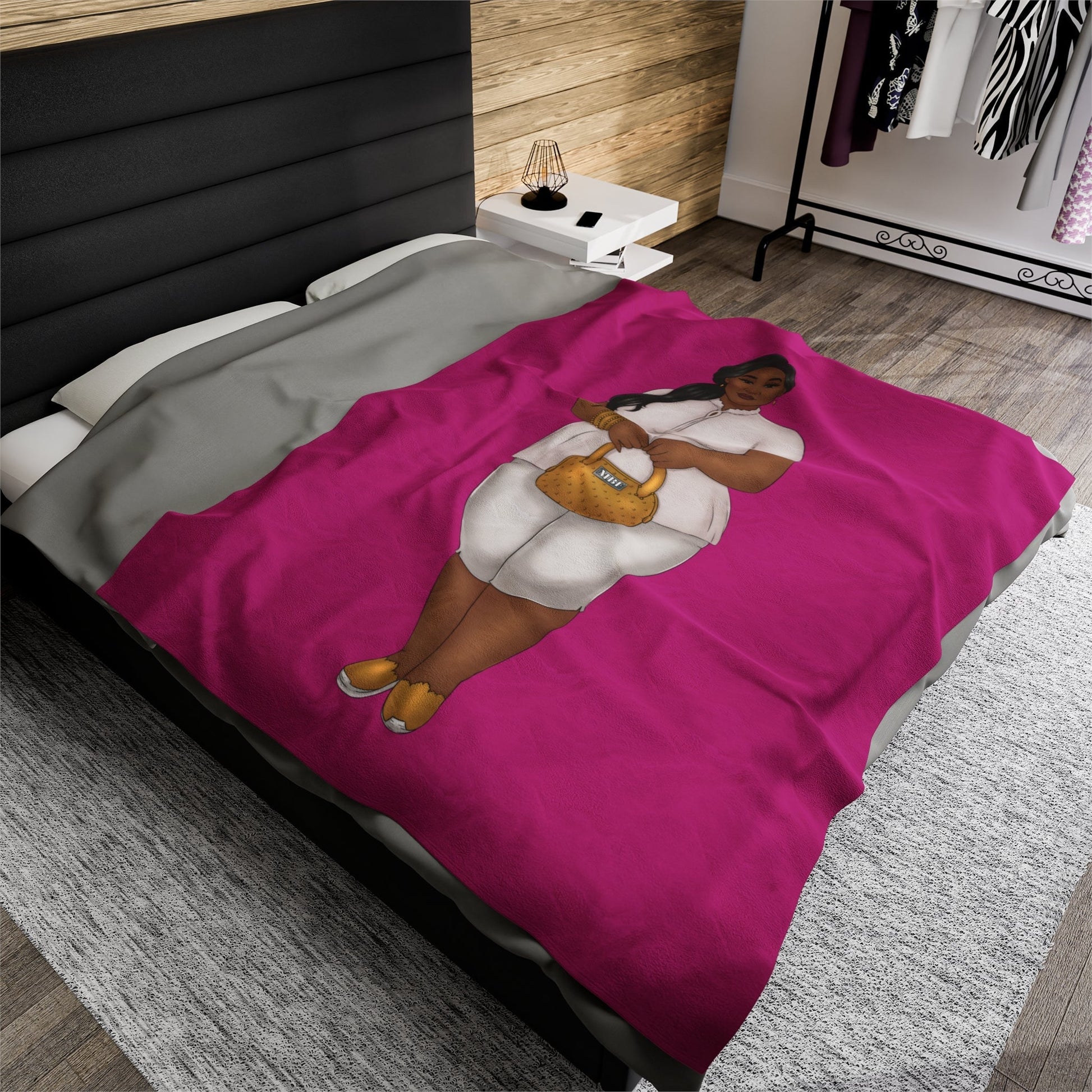 Nicole Velveteen Plush Blanket All Over Prints Printify 