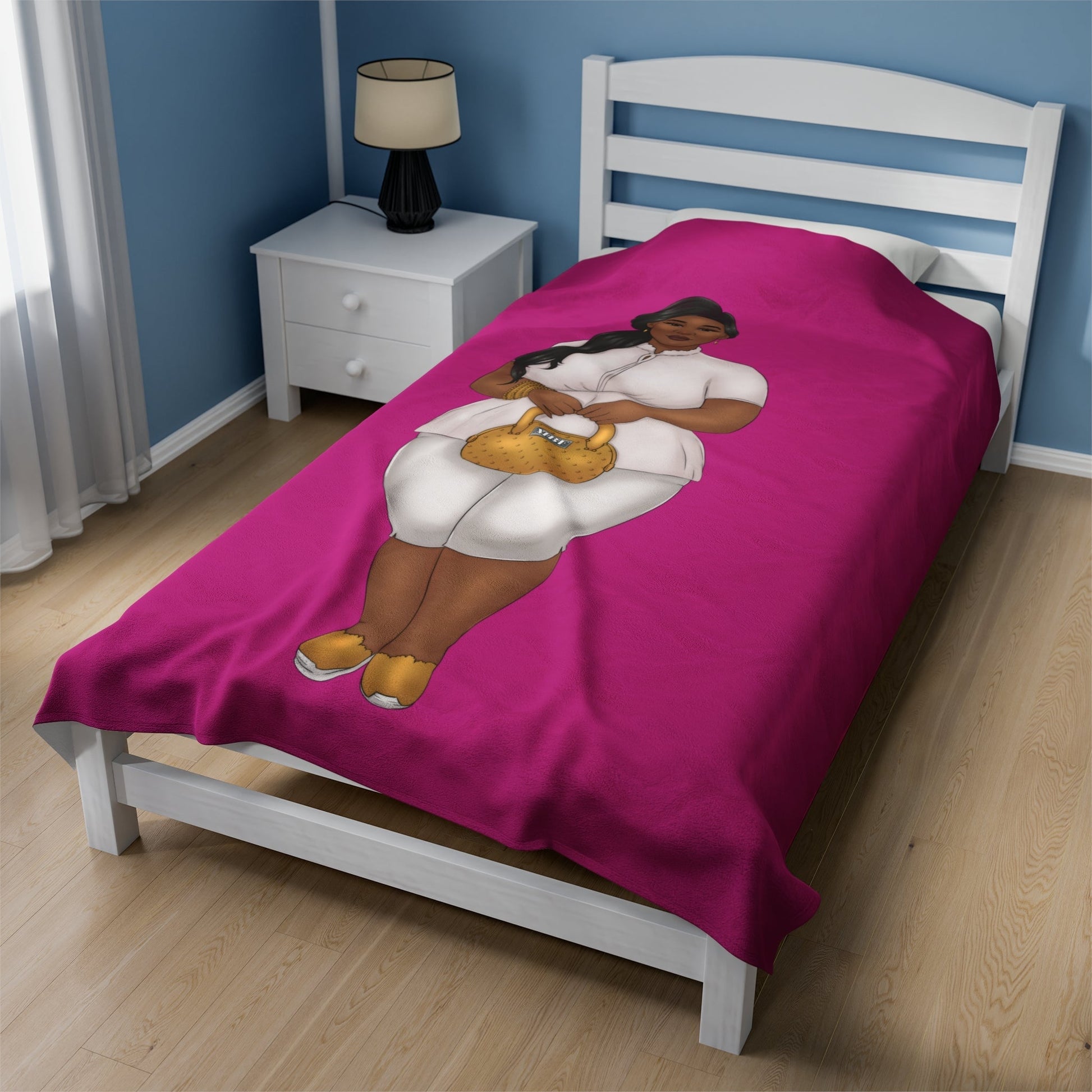 Nicole Velveteen Plush Blanket All Over Prints Printify 