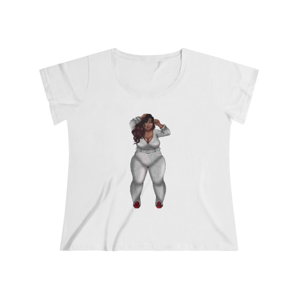 Romekia Curvy Short Sleeve T-shirt T-Shirt Printify 1 (14-16) White 