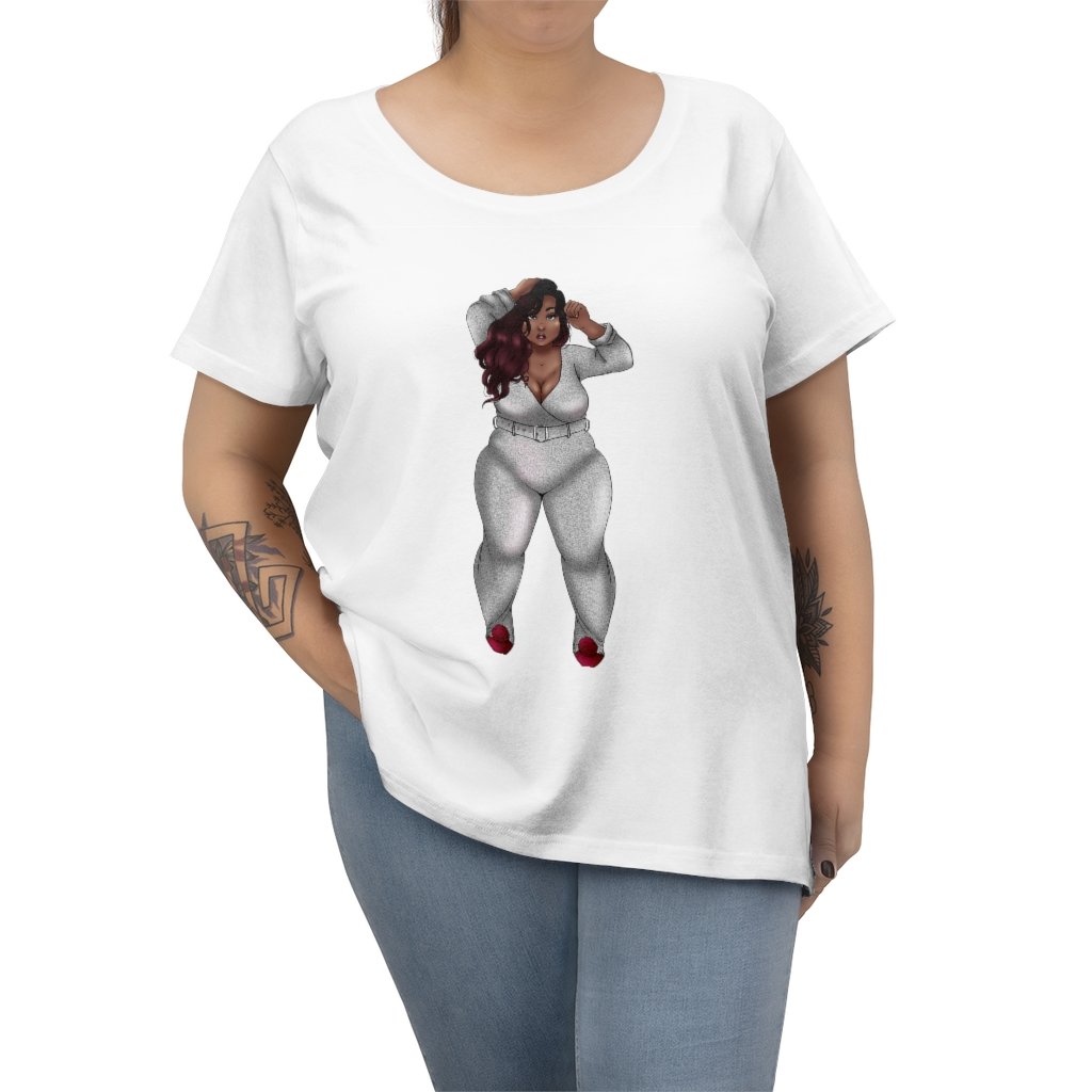 Romekia Curvy Short Sleeve T-shirt T-Shirt Printify 