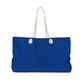 Winter Blue Fluffy Weekender Bag Bags Printify 