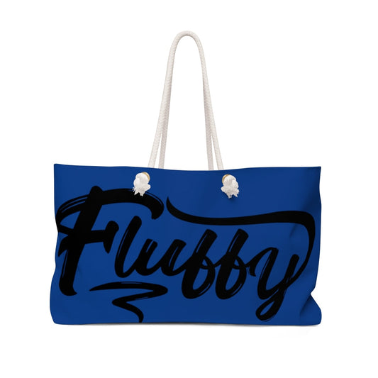 Winter Blue Fluffy Weekender Bag Bags Printify 24" × 13" 